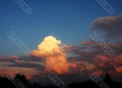 white cloud evening