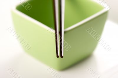 Chopsticks & Green Bowl