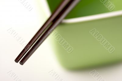 Chopsticks & Green Bowl