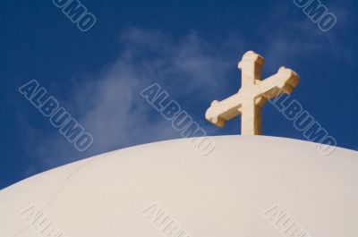 Dome and Cross From Santorini, Greece