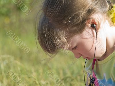 Thinking and listening girl