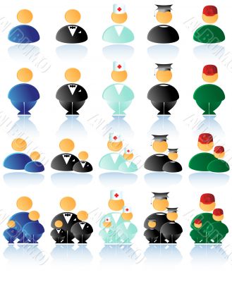 Vector multicolored people icons
