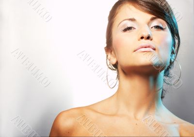 portrait of girl with light lipstic