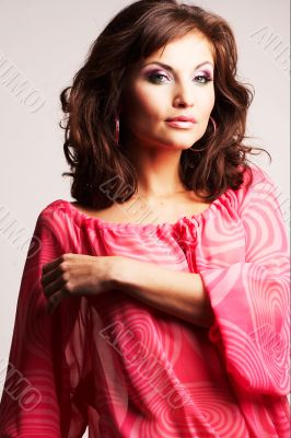 brunette girl posing in studio