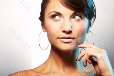 portrait of girl with light lipstic