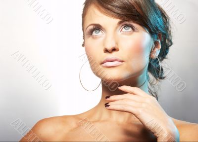 portrait of girl with light lipstic