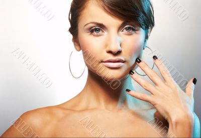 portrait of girl with light lipstic