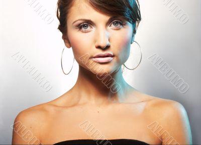 portrait of girl with light lipstic