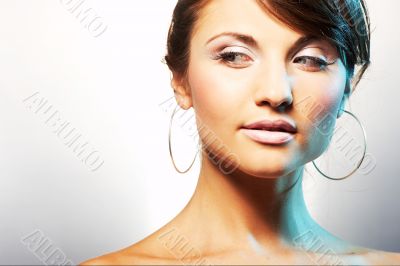 portrait of girl with light lipstic