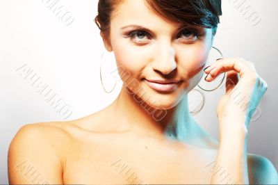 portrait of girl with light lipstic