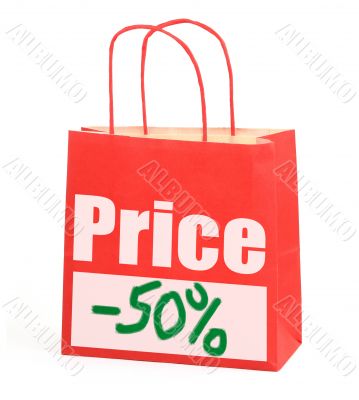 Shopping bag on white