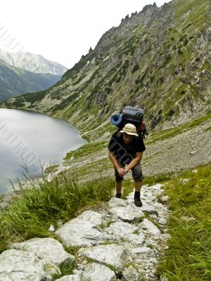 Tired man on the trail