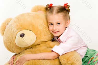 Girl with teddy bear