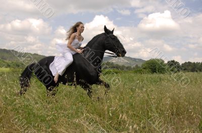 riding wedding woman