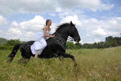 riding wedding woman