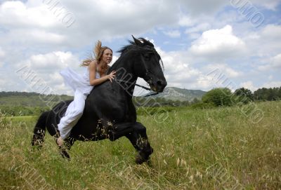 riding wedding woman