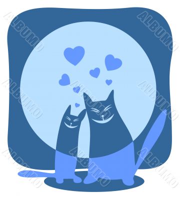 two happy cats