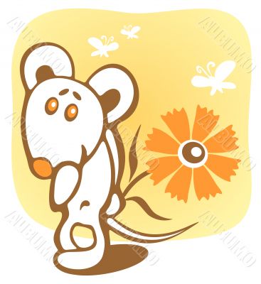 mouse and flower