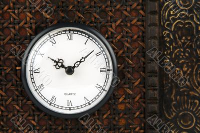 Close-up Front of Ornate Carriage Clock Box.