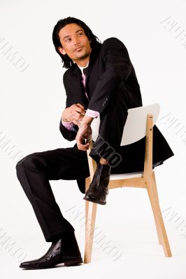 Young business man thinking out a plan