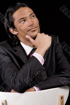 Young man is thinking