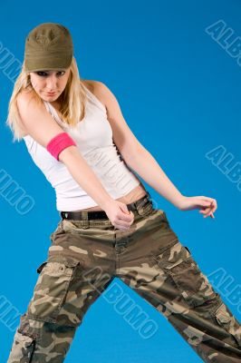 Sexy blond girl dancing