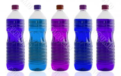 Five oil bottles