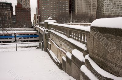 Bridge Over Chicago Train