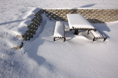 Snowy Picnic Bench
