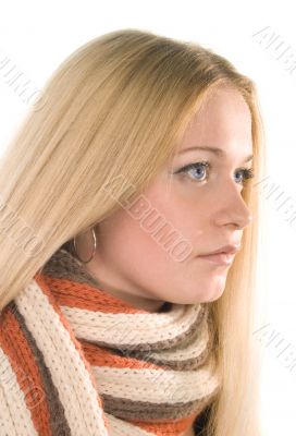 woman in a scarf