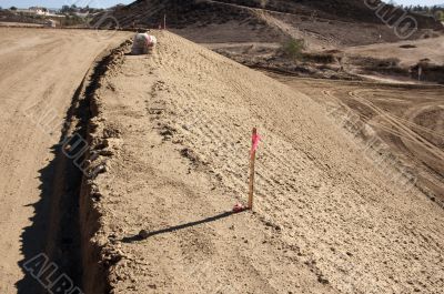 Sandbags & Marker Sticks at Construction Site