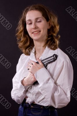 woman with gun
