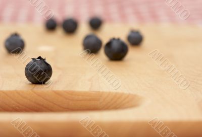 Blueberries on a Cutting Board