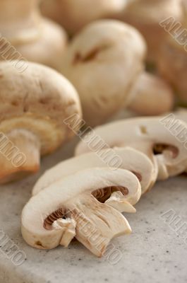 Mushrooms on a Cutting Board