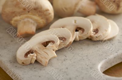 Mushrooms on a Cutting Board
