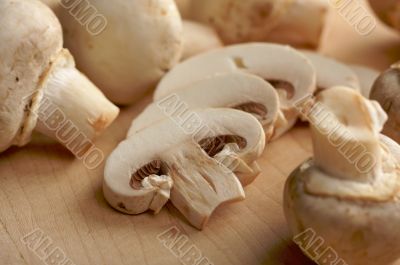 Mushrooms on a Cutting Board