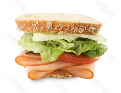 Hearty Sandwich Isolated on White