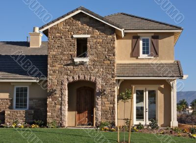Modern Home in Rural Setting.
