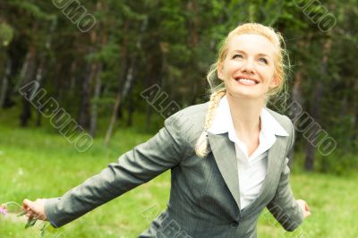 Happy businesswoman