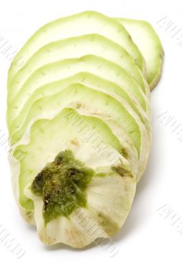 cutting marrow on white