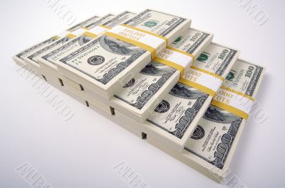 Stacks of One Hundred Dollar Bills
