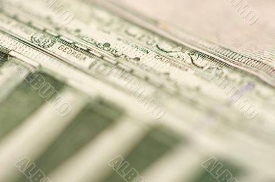Macro of Five Dollar Bill Back