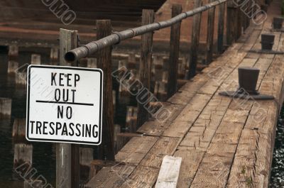 Sign and Abandoned Dock