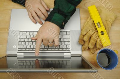 Contractor Points & Reviews Project on Laptop