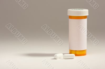 Blank Prescription Bottle & Pills