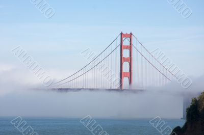 The Golden Gate Bridge in the Morning Fog
