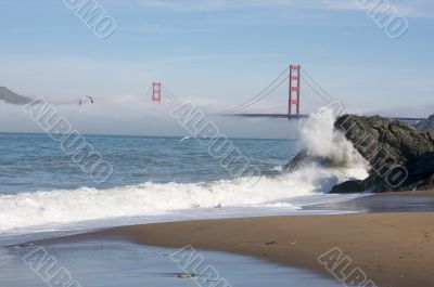 The Golden Gate Bridge in the Morning Fog