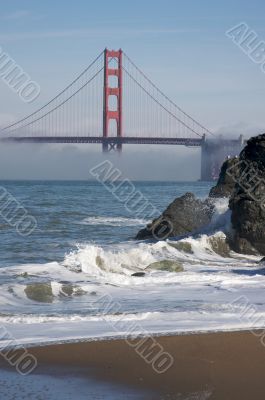 The Golden Gate Bridge in the Morning Fog