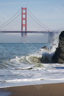 The Golden Gate Bridge in the Morning Fog