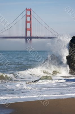 The Golden Gate Bridge in the Morning Fog
